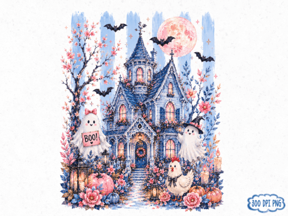 Download Blue Haunted House Halloween PNG, Ghost - Halloween png Collection