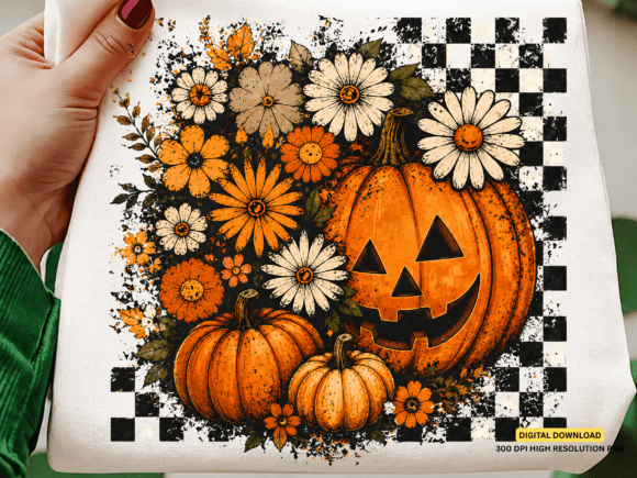 Download Retro Floral Pumpkin Halloween PNG - Halloween png Collection