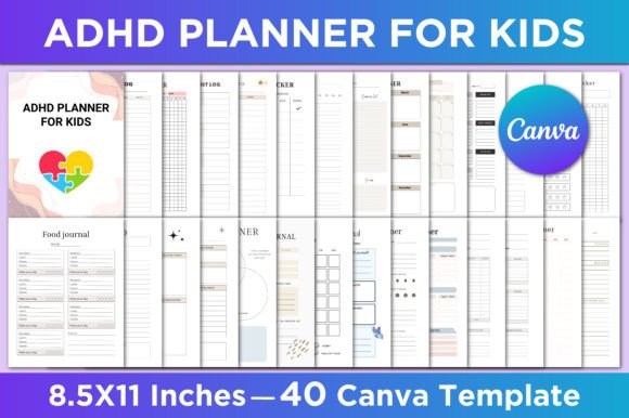 Download ADHD Planner for Kids Canva Template - Template Collection