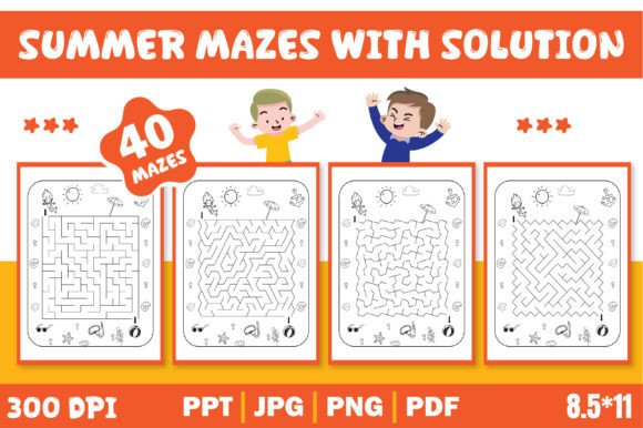 Download Summer Mazes for Kids Editable Template - Template Collection