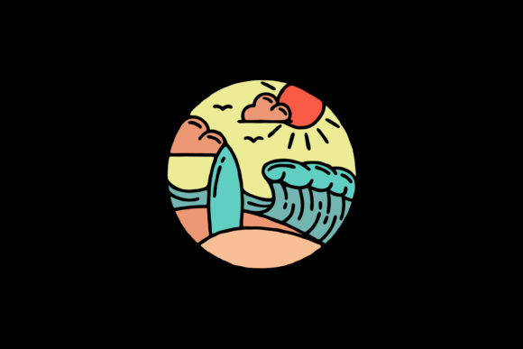 Download Vintage Surfing and Beach Logo Template - Template Collection