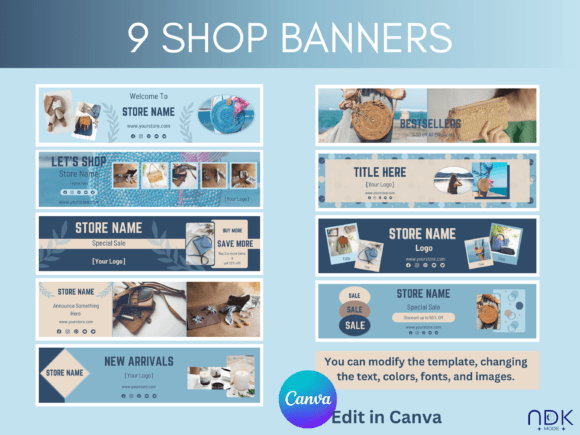 Download Blue Etsy Branding Banner Template Canva - Template Collection