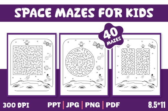 Download Space Mazes for Kids Editable Template - Template Collection